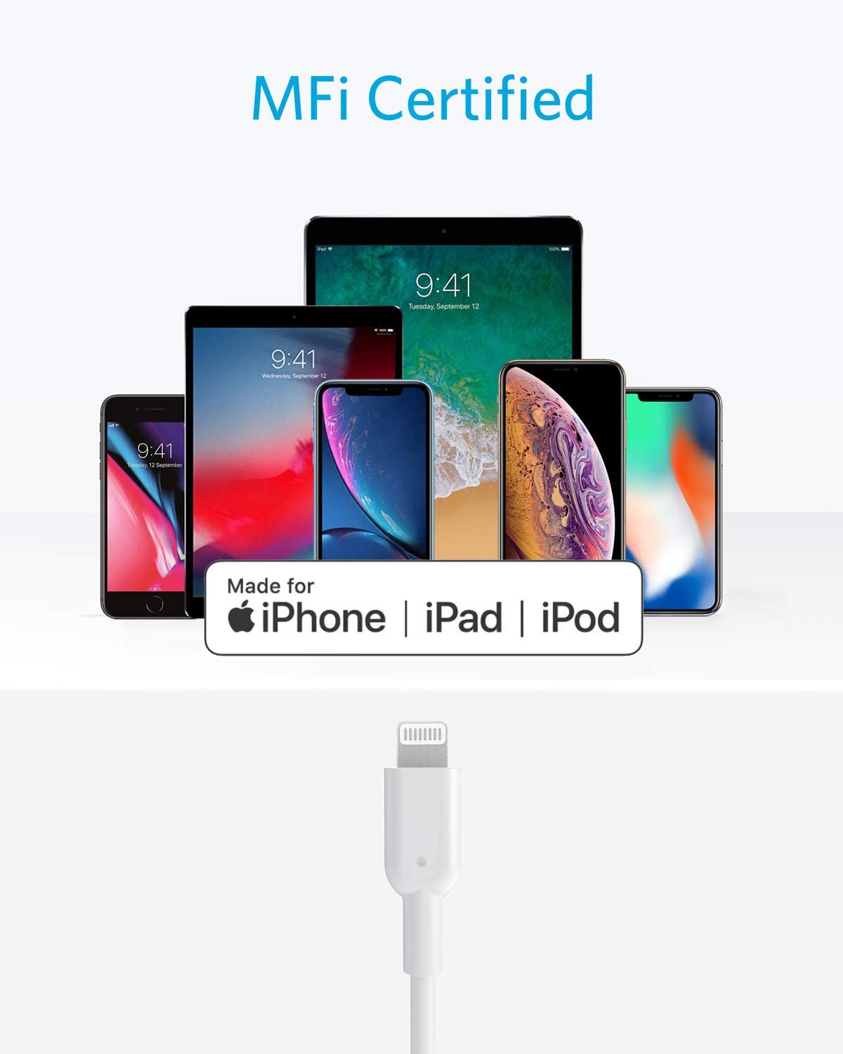 Anker MFi certified Lightning cable for iPhone, iPad, iPod