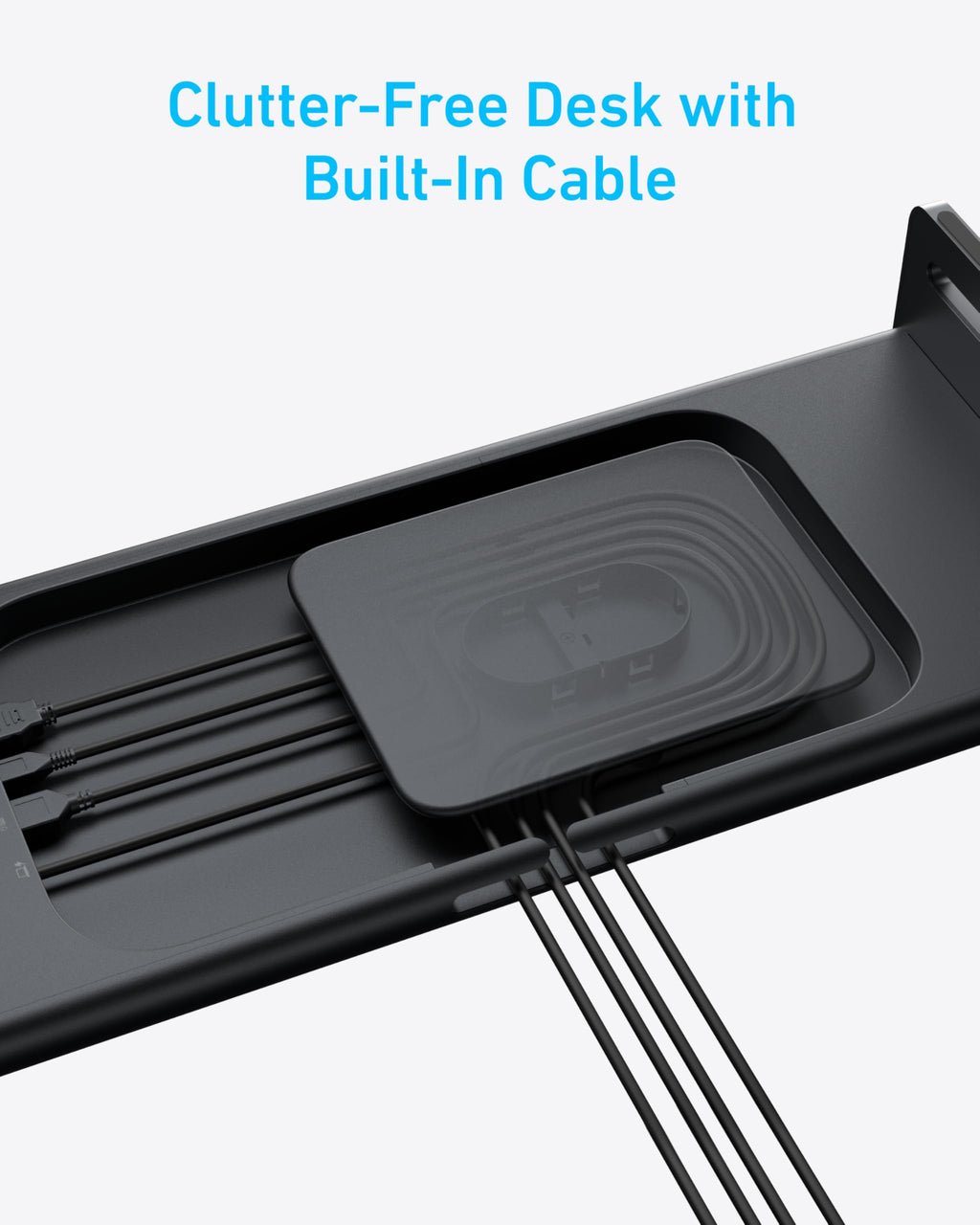 Anker with organized desk for clutter-free cable management