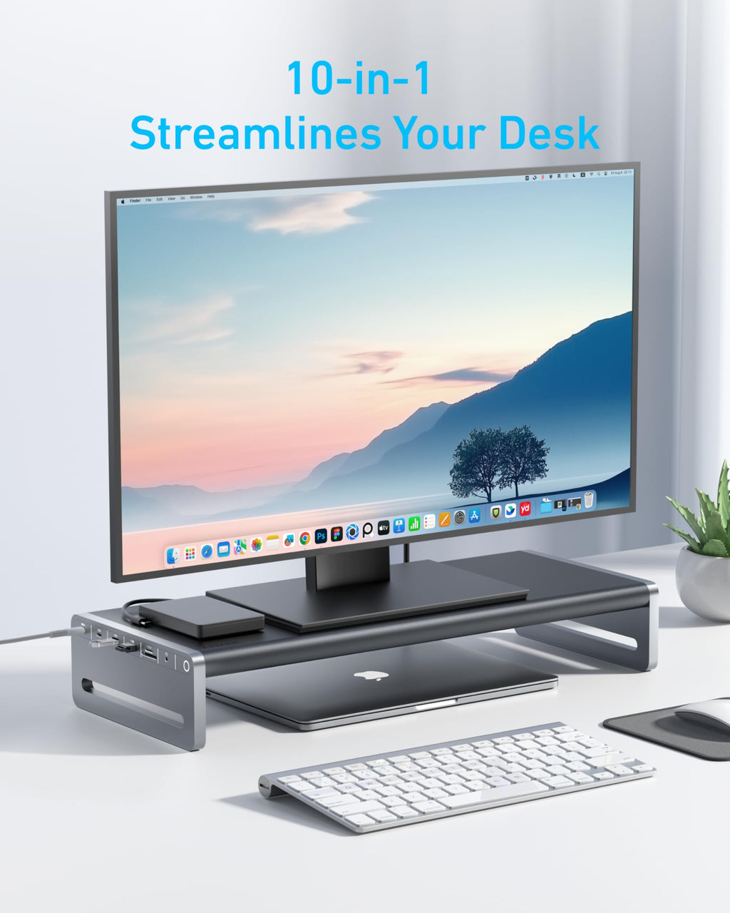 Anker 10-in-1 docking station with monitor for streamlined desk