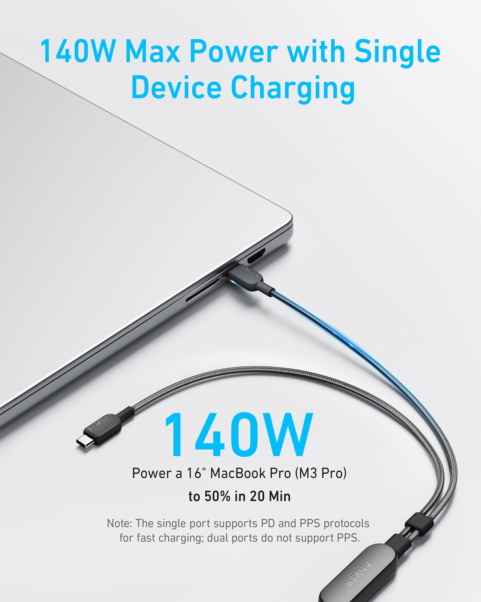 Anker Nano Charging Station (6-in-1, 67W) and Anker 140W 2-in-1 USB-C to USB-C Cable