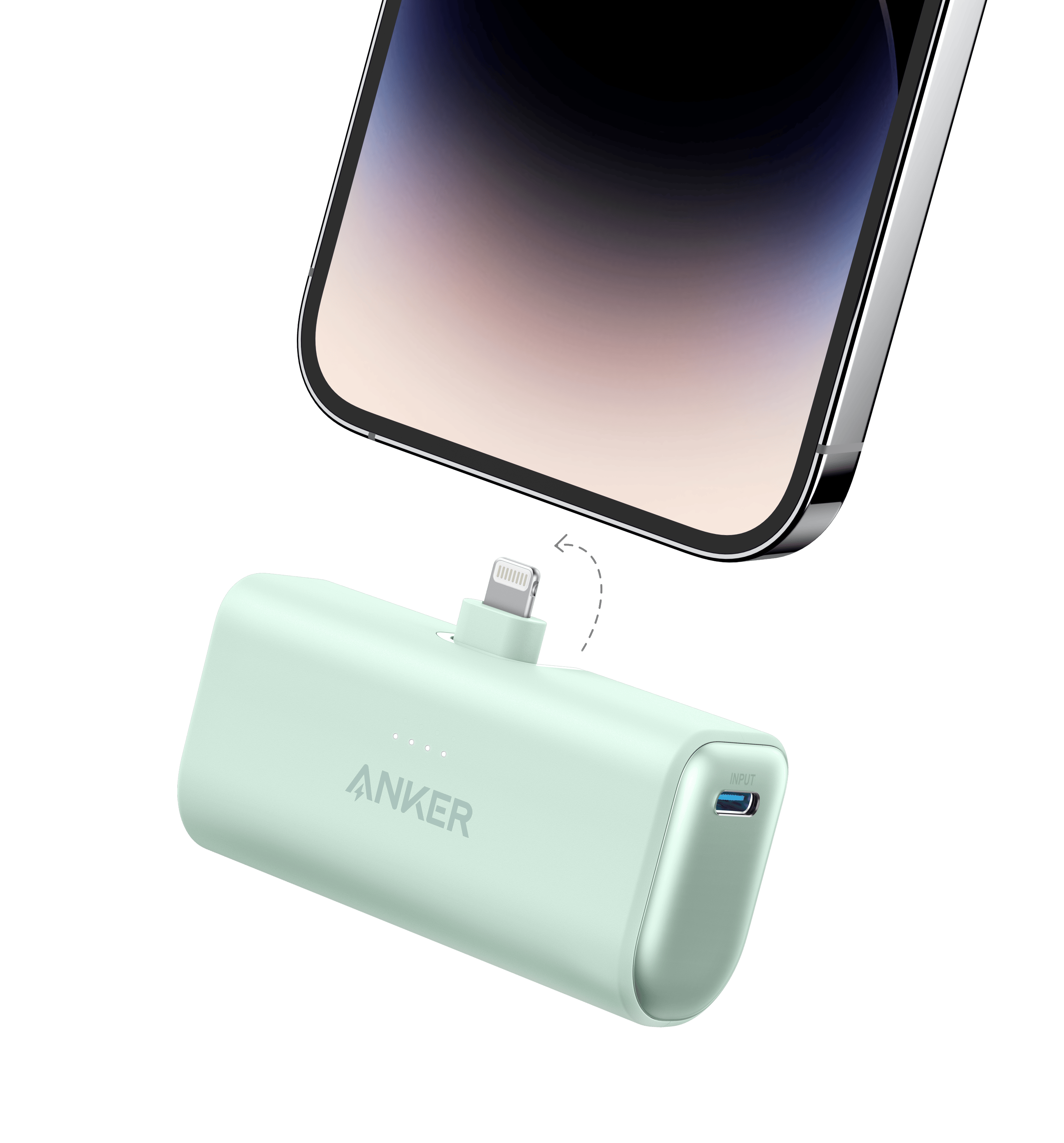 Anker Nano Power Bank (12W, Built-In Lightning Connector) Mint Green