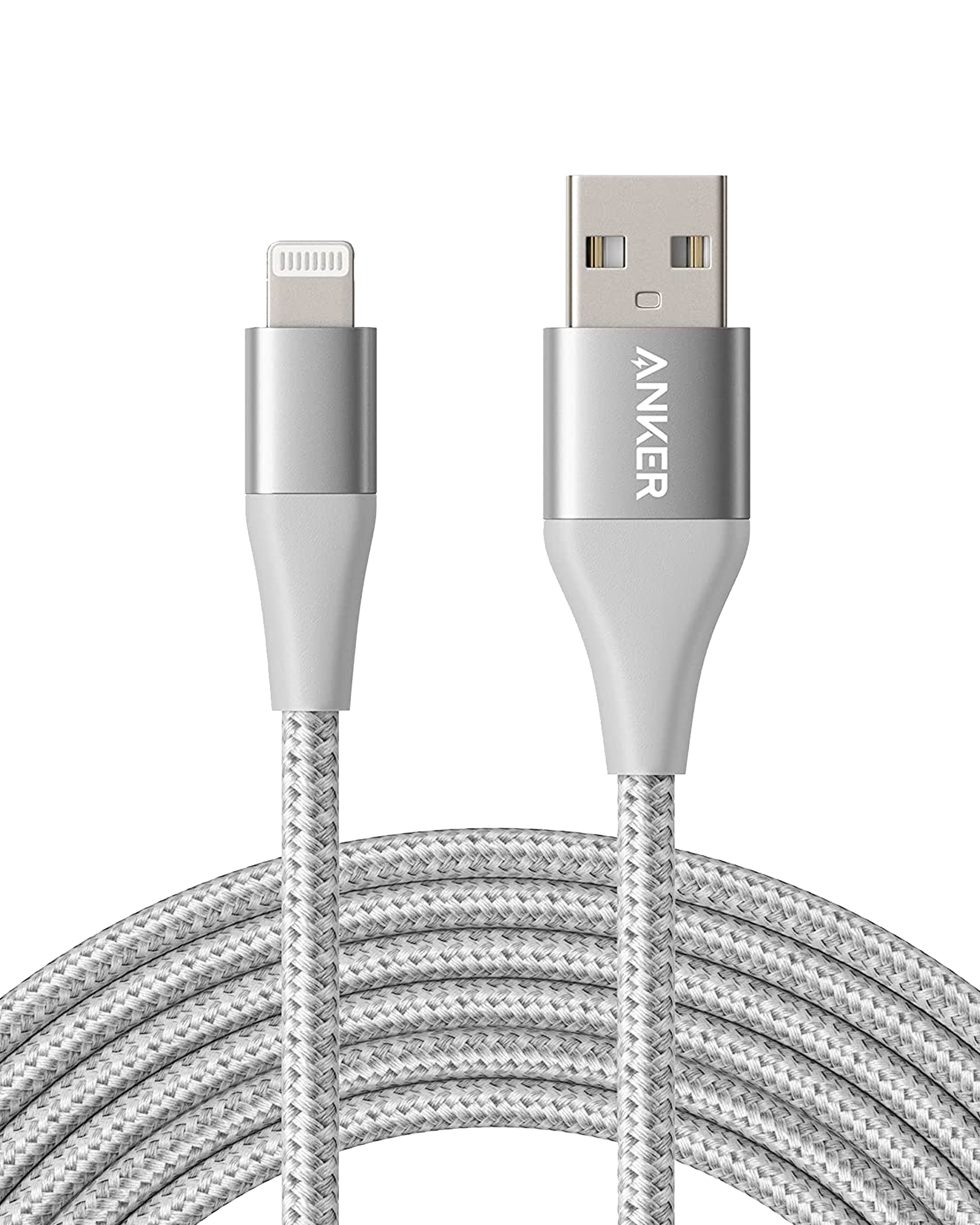 Anker 551 USB-A to Lightning Cable (3 ft / 6 ft / 10 ft) Silver / 10ft
