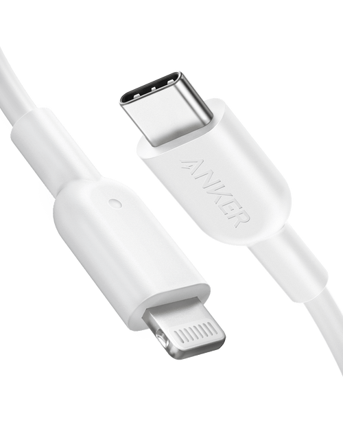 Anker white USB-C to Lightning cable for charging