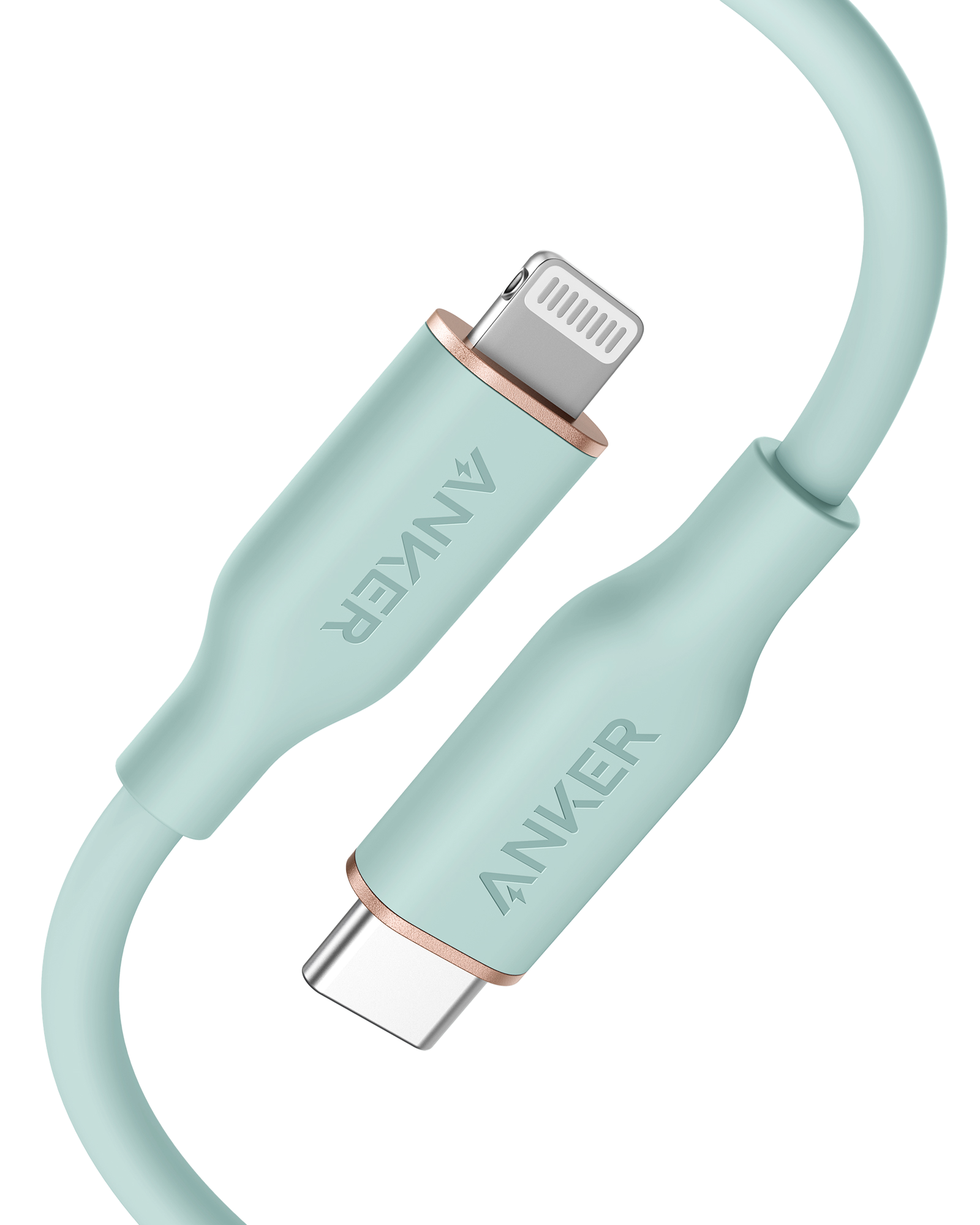 Anker 641 USB-C to Lightning Cable (Flow, 3 ft Silicone) 3ft / Mint Green