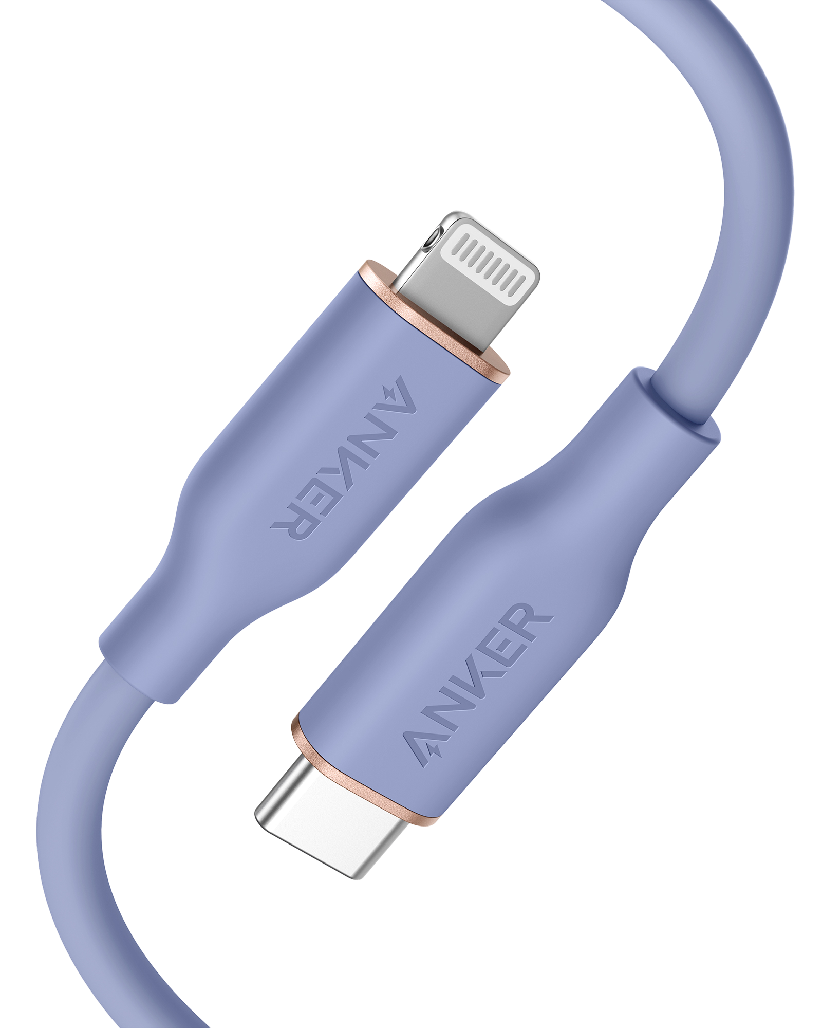 Anker 641 USB-C to Lightning Cable (Flow, Silicone) 3ft / Lavender Grey
