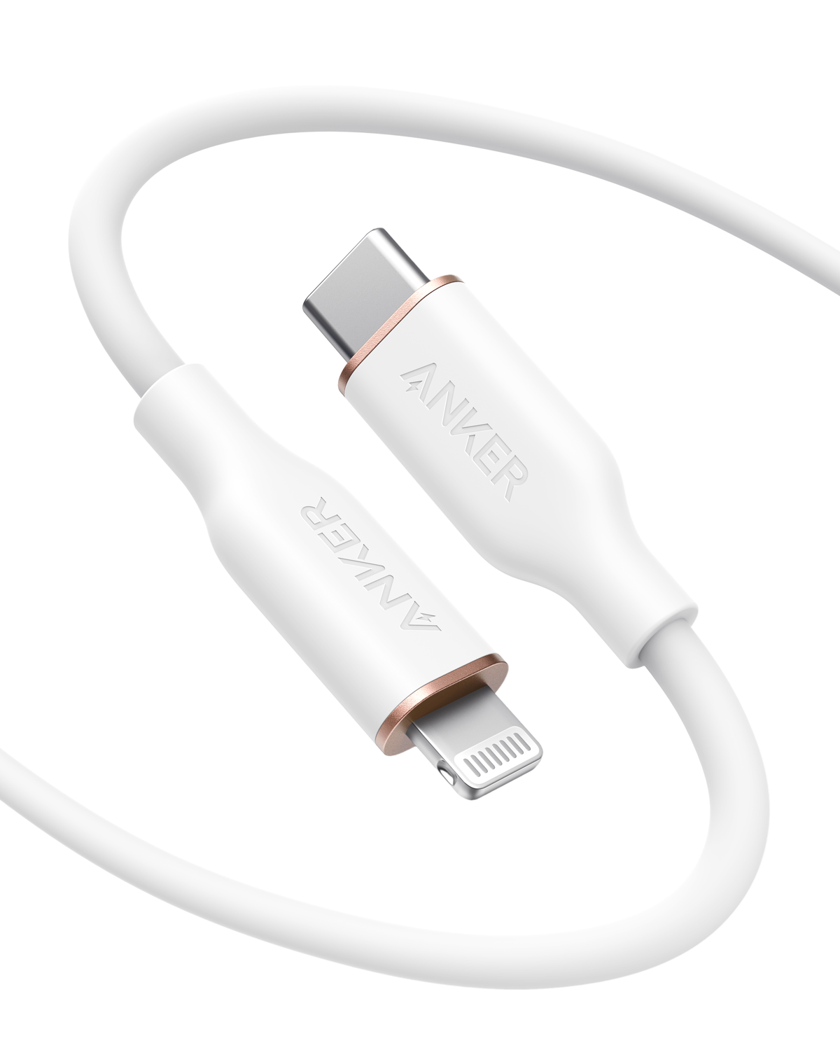 Anker 641 USB-C to Lightning Cable (Flow, Silicone) 6ft / Cloud White