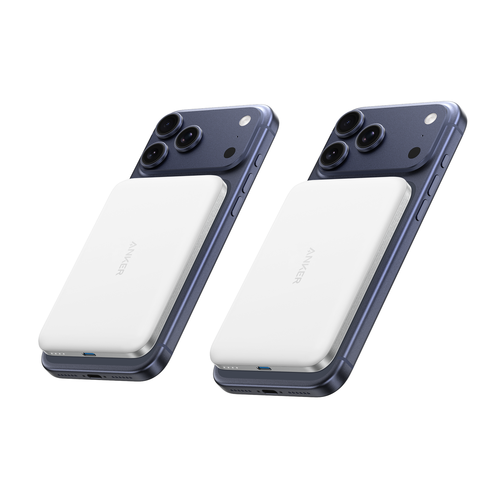 Anker Nano Power Bank (5K, MagGo, Slim) Aurora White | 2-Pack