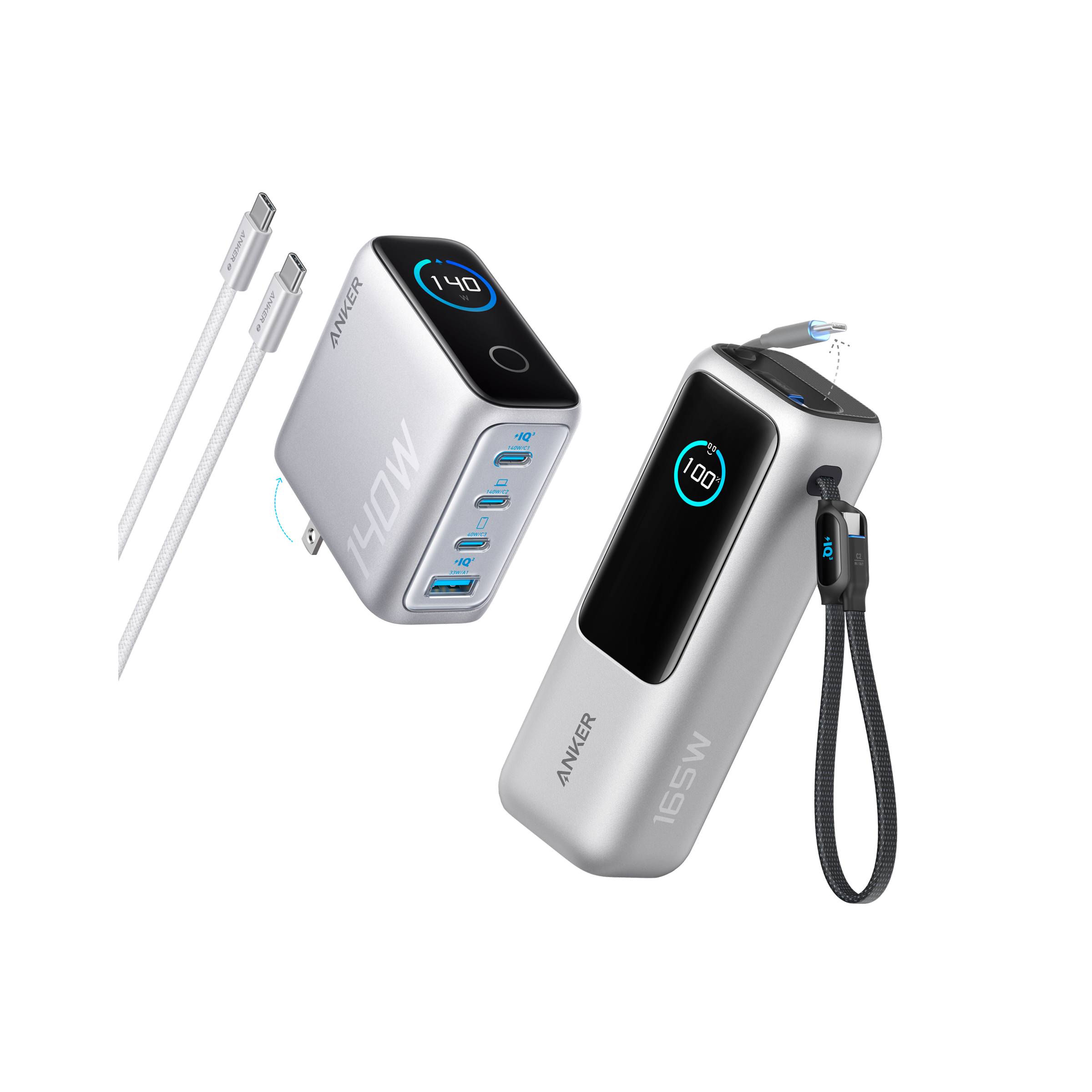 Anker Laptop Power Bank and Anker Laptop Charger Silver